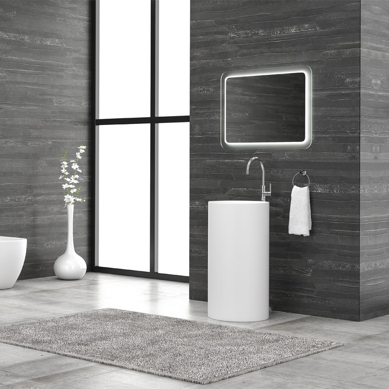 Νιπτήρας επιδαπέδιος MILOS 45D White Matt KARAG Ø44x91cm